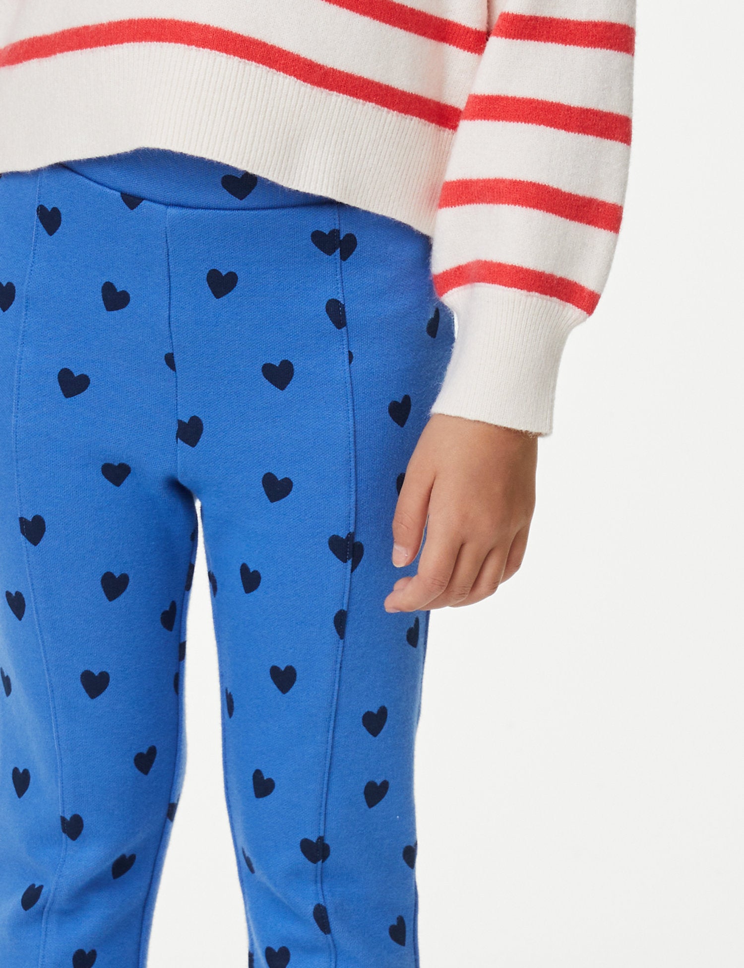 Cotton Rich Heart Print Flared Leggings