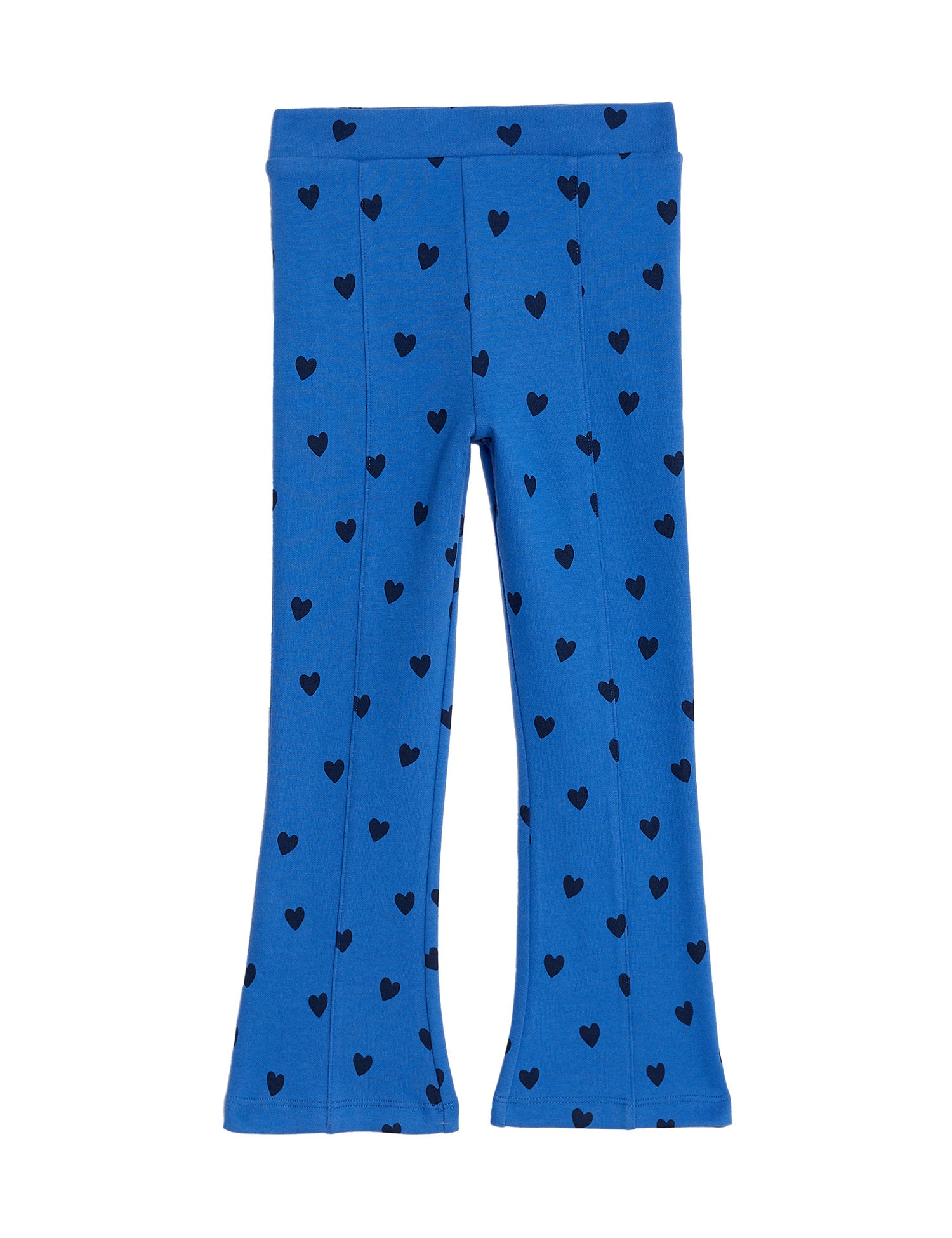 Cotton Rich Heart Print Flared Leggings