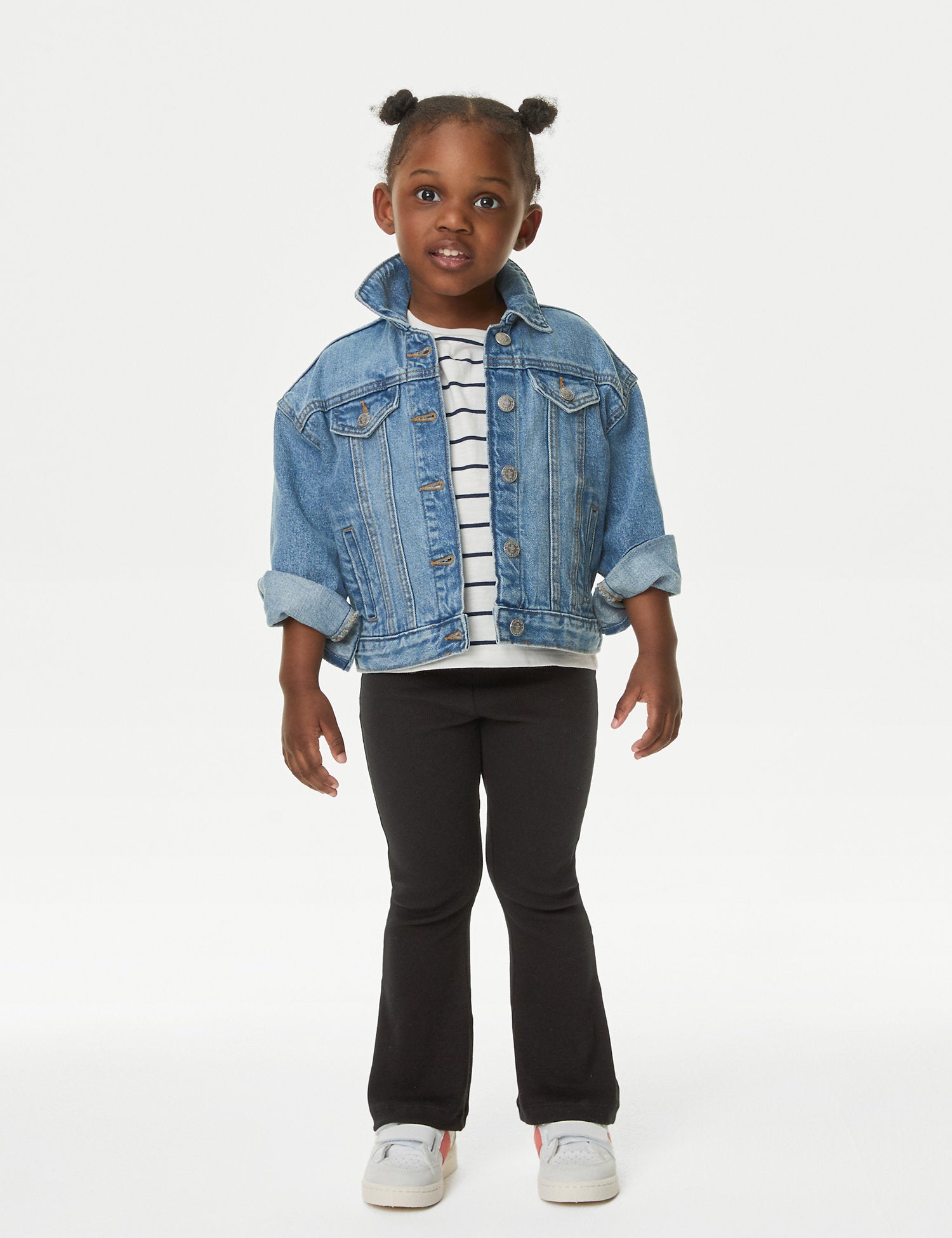 Cotton Rich Ribbed Flared Leggings