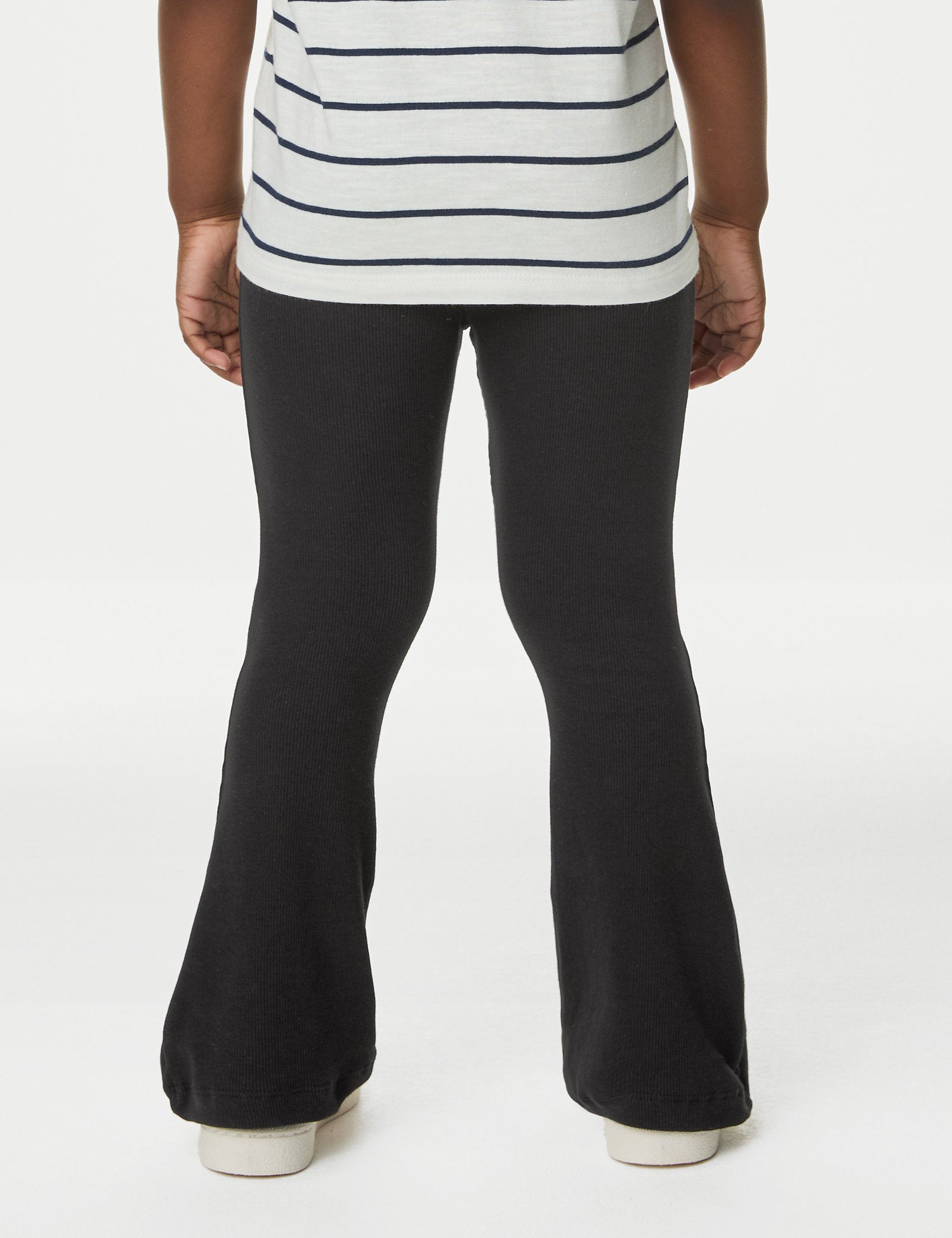 Cotton Rich Ribbed Flared Leggings