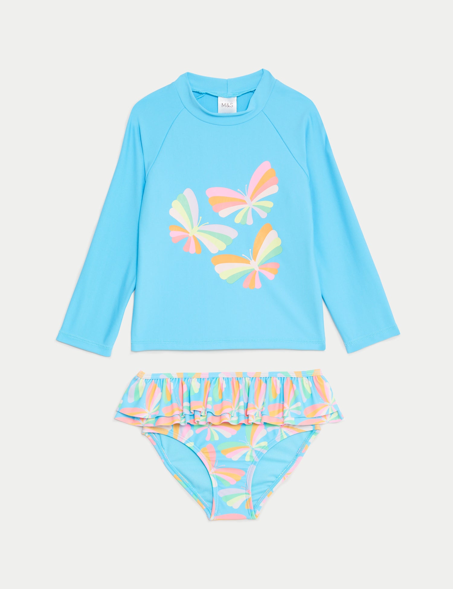 2pc Butterfly Rash Vest Swim Set