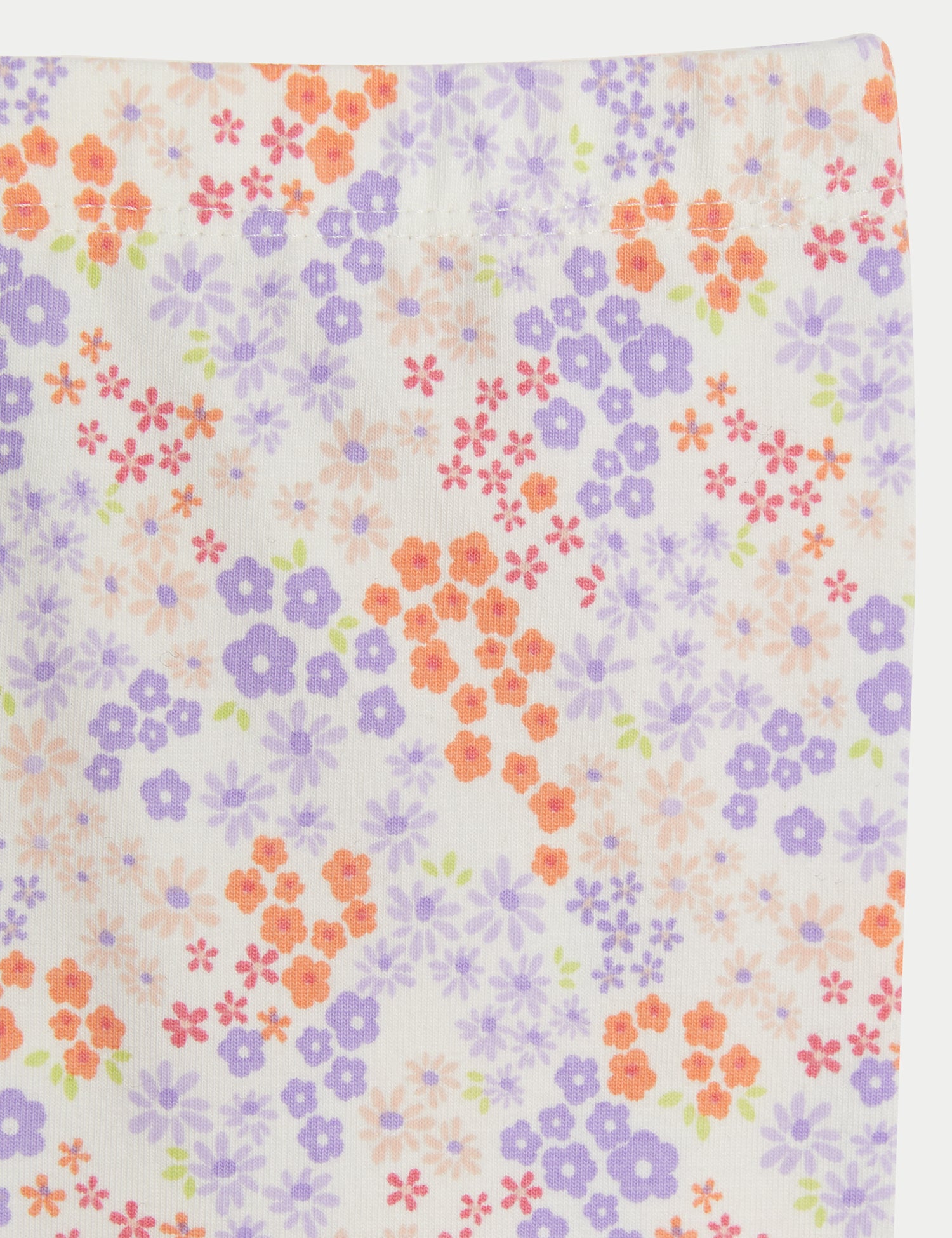 2pk Cotton Rich Plain & Floral Leggings