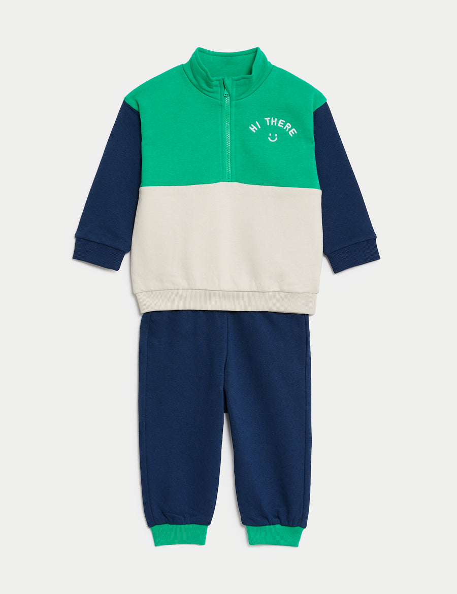 Cotton Rich Slogan Top & Bottom Outfit