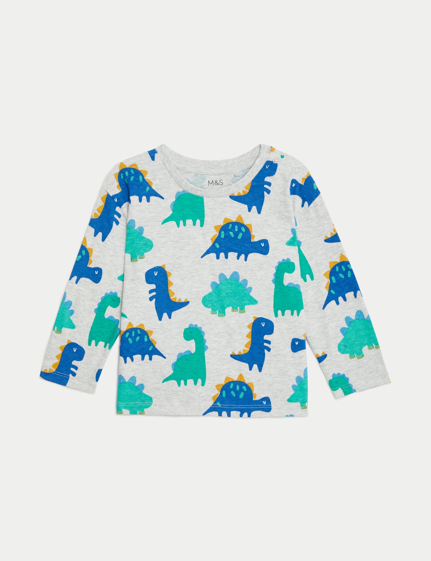 2pk Pure Cotton Dinosaur & Plain Tops
