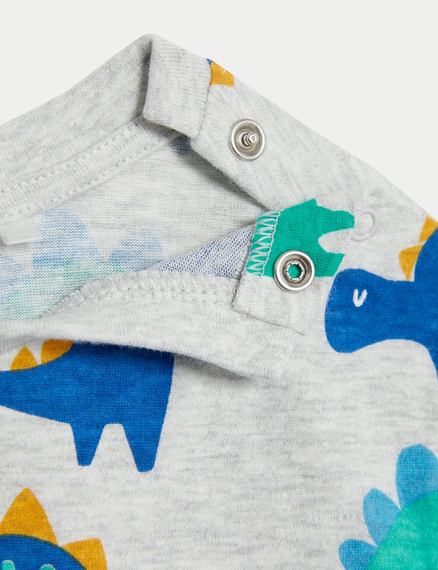 2pk Pure Cotton Dinosaur & Plain Tops