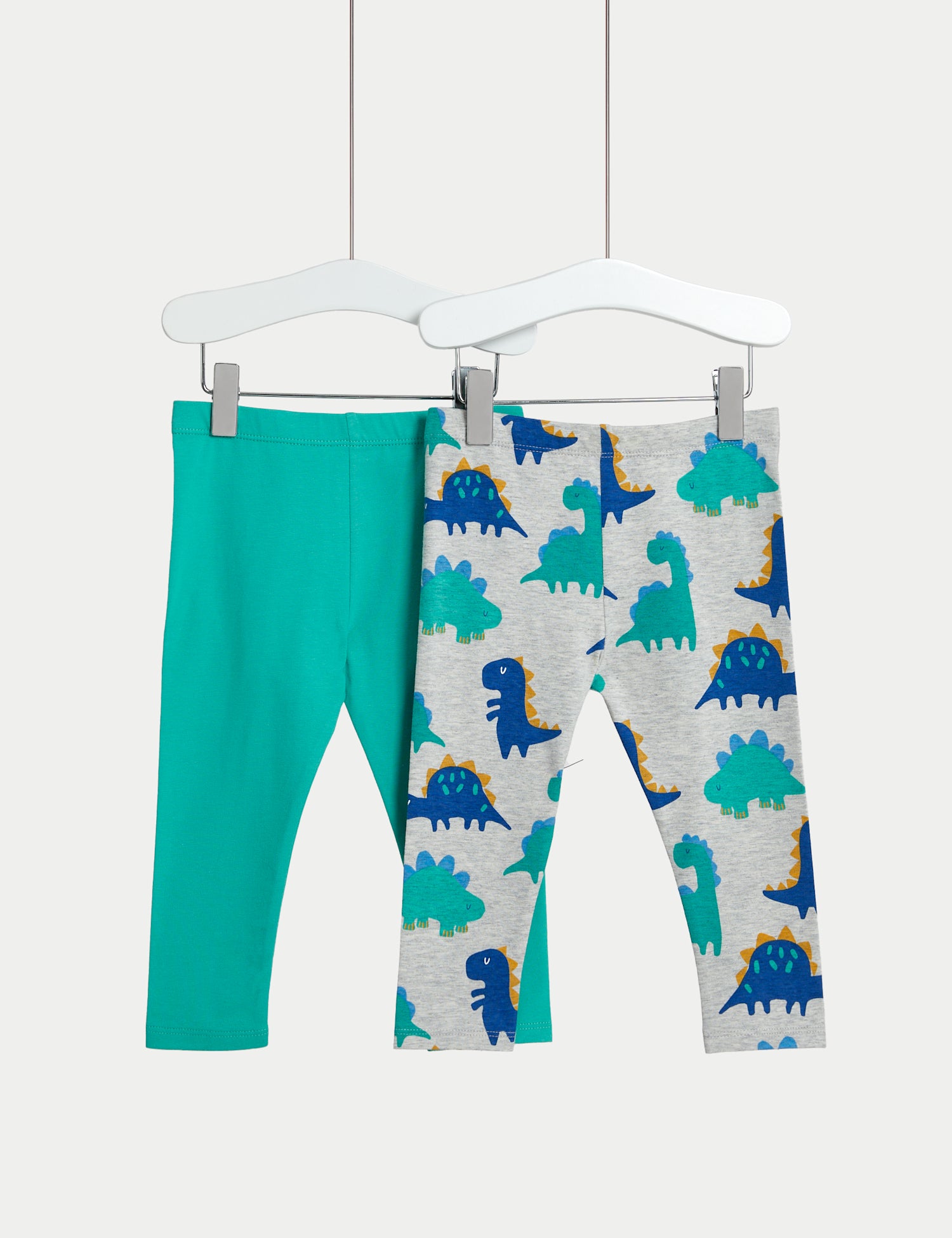 2pk Cotton Rich Dinosaur Leggings