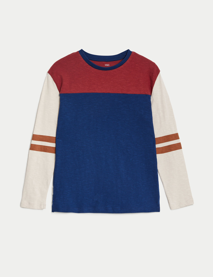 Pure Cotton Colour Block Top