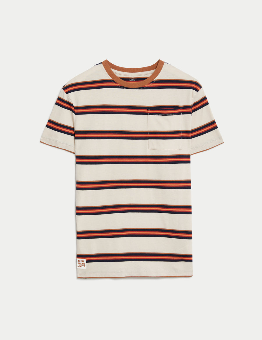 Pure Cotton Striped T-Shirt