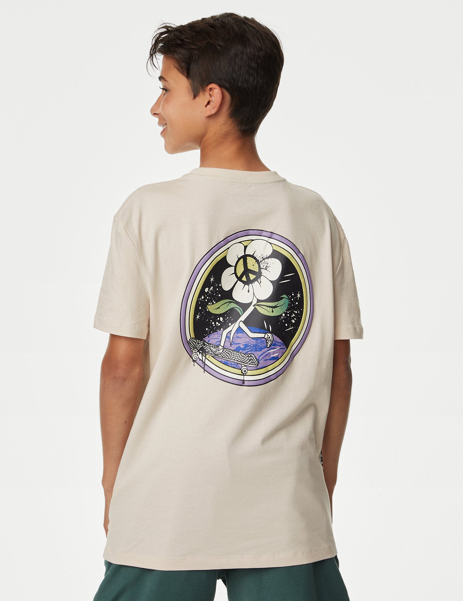 Pure Cotton Skater Print T-Shirt