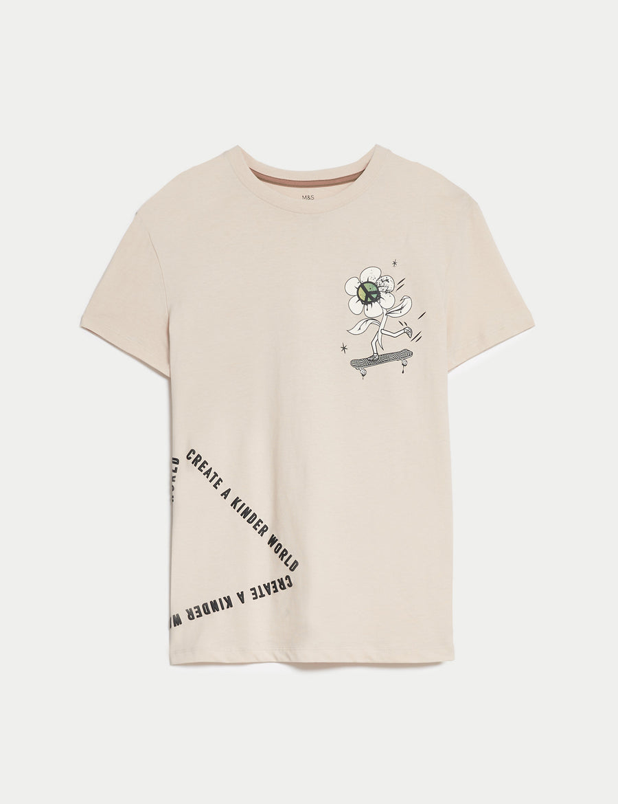 Pure Cotton Skater Print T-Shirt