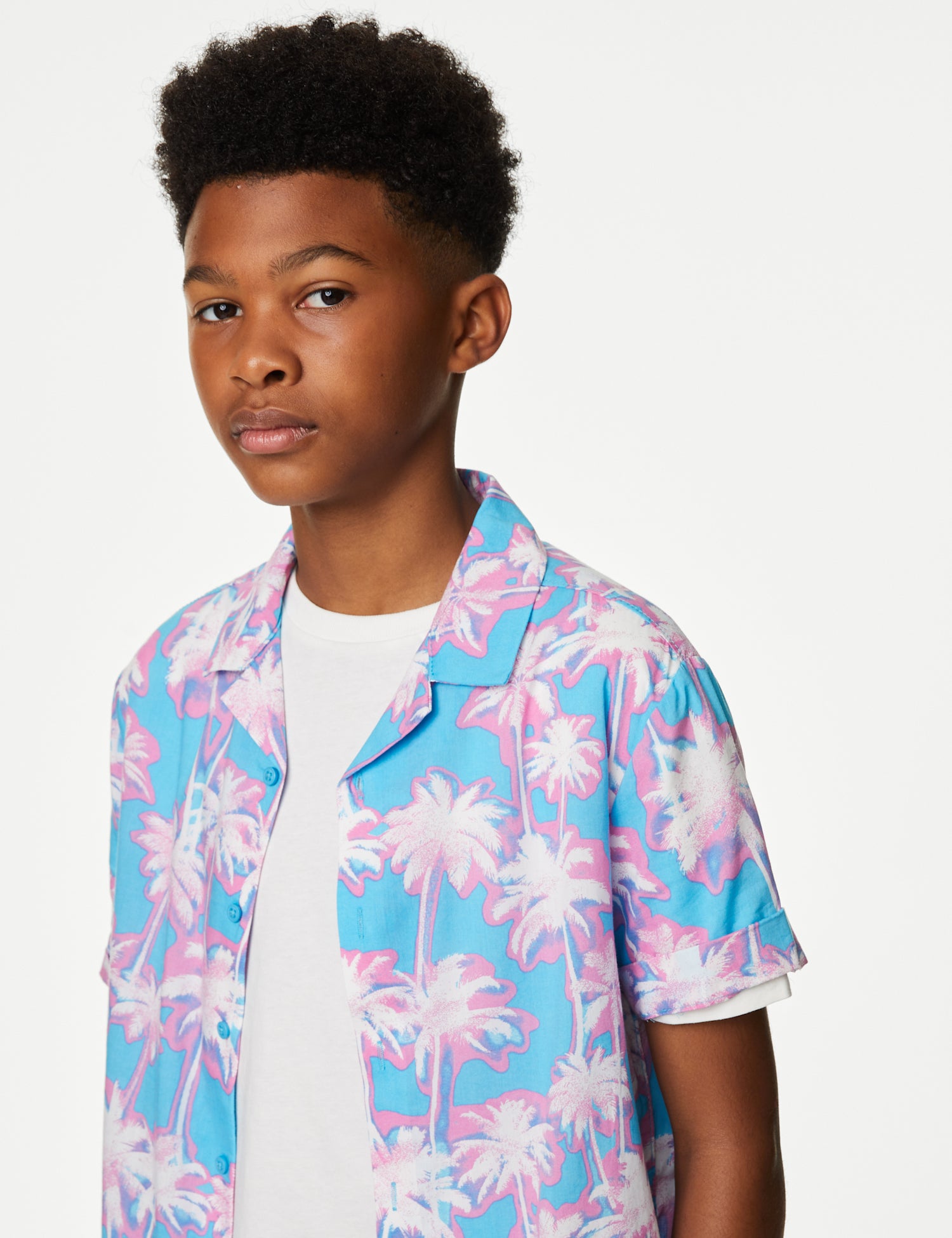 2pc Cotton Rich Printed Shirt & T-Shirt Set