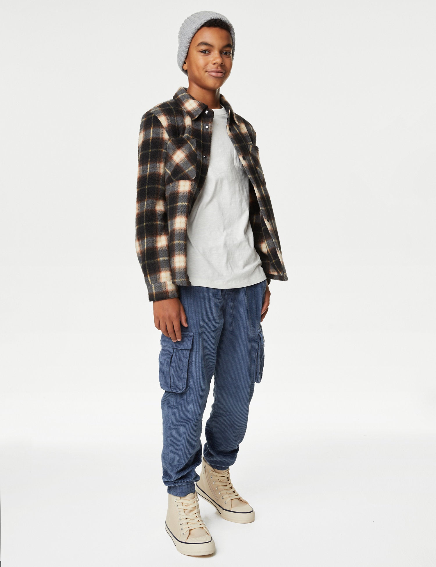 Pure Cotton Cord Cargo Trousers