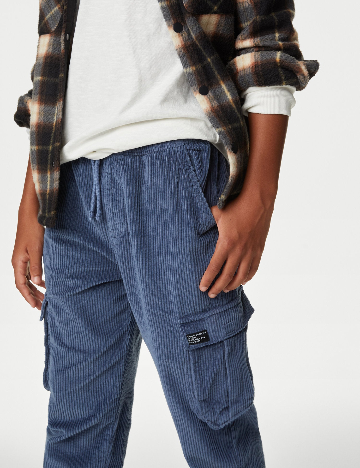 Pure Cotton Cord Cargo Trousers
