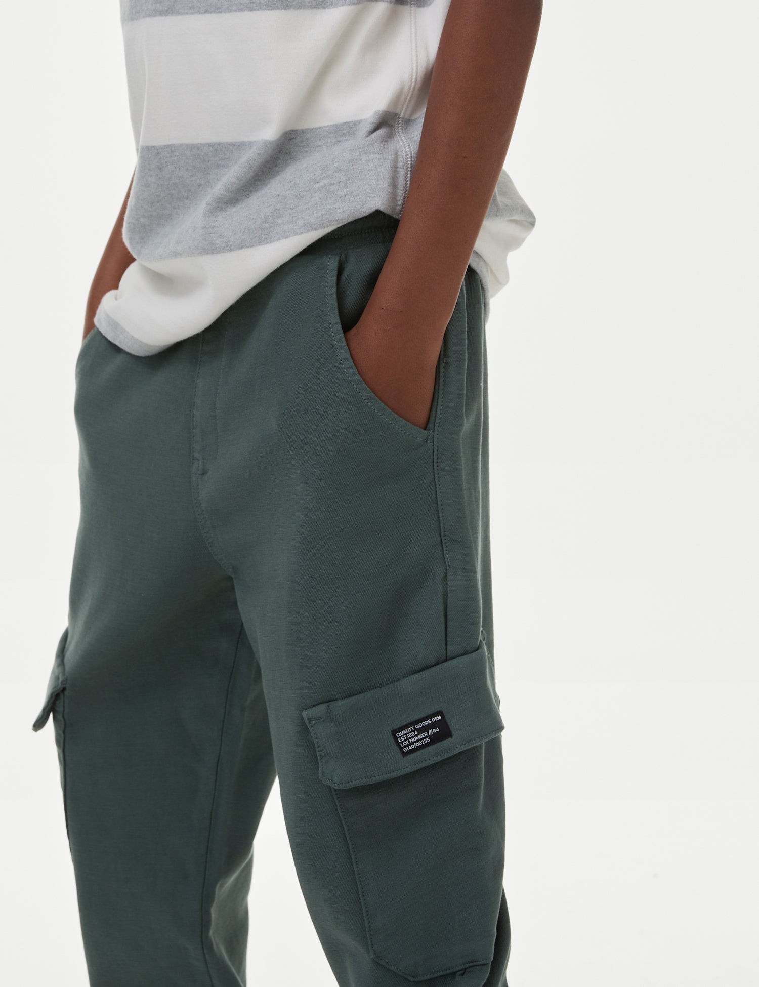 Cotton Rich Cuffed Cargo Trousers