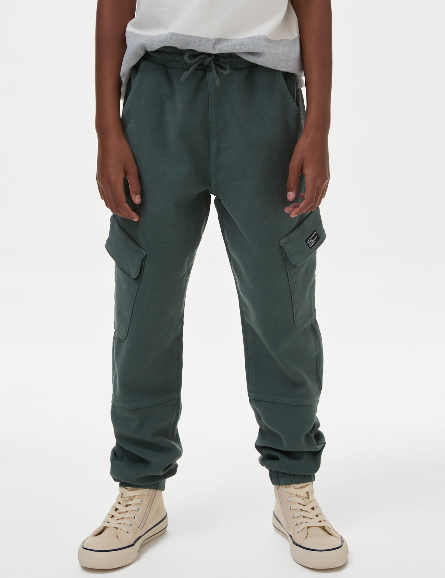 Cotton Rich Cuffed Cargo Trousers