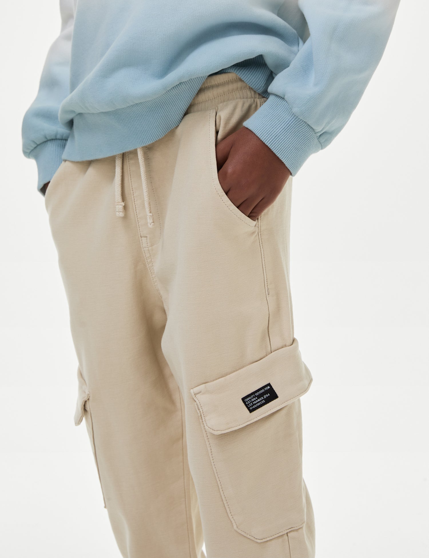 Cotton Rich Cuffed Cargo Trousers