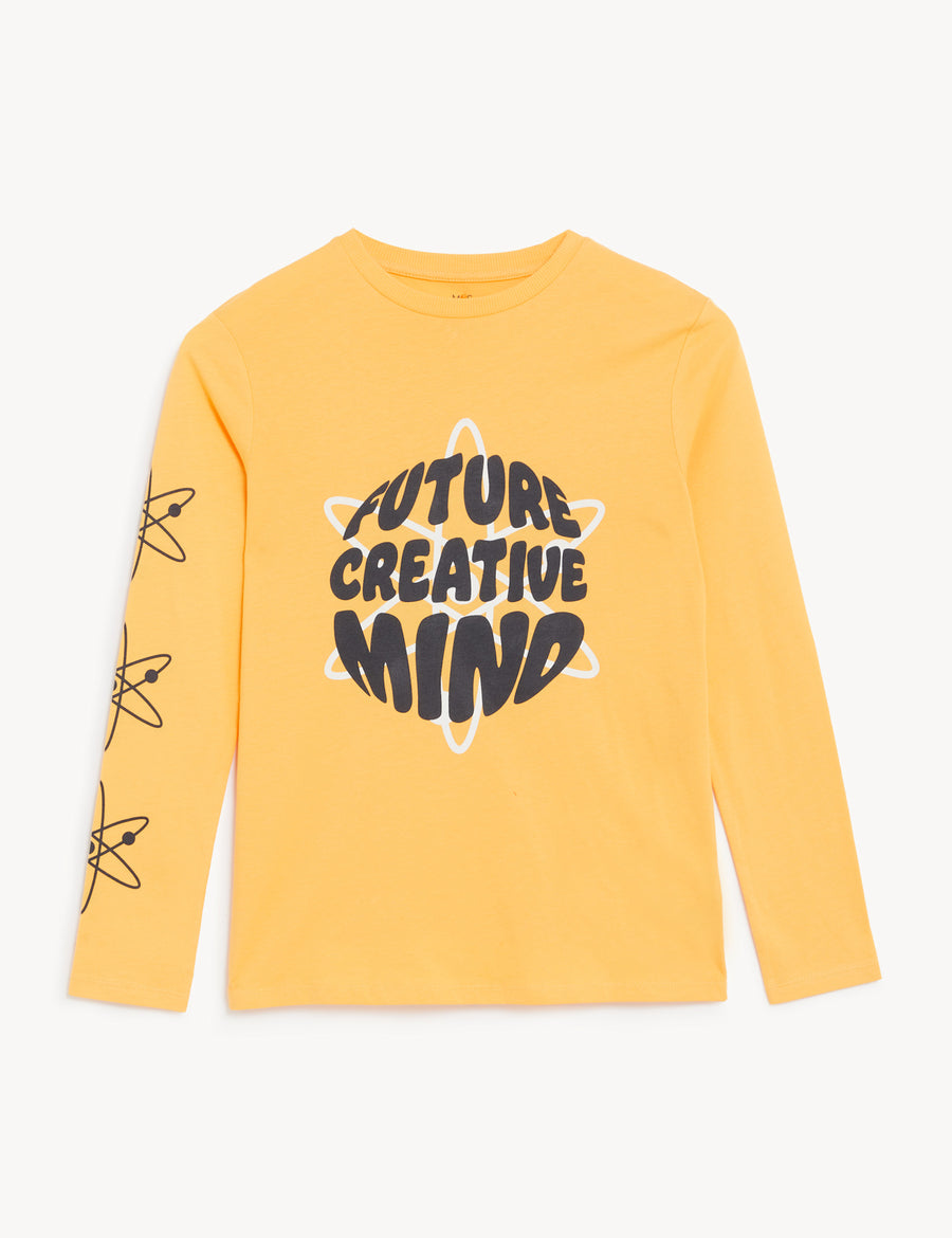 Pure Cotton Creative Mind Slogan Top