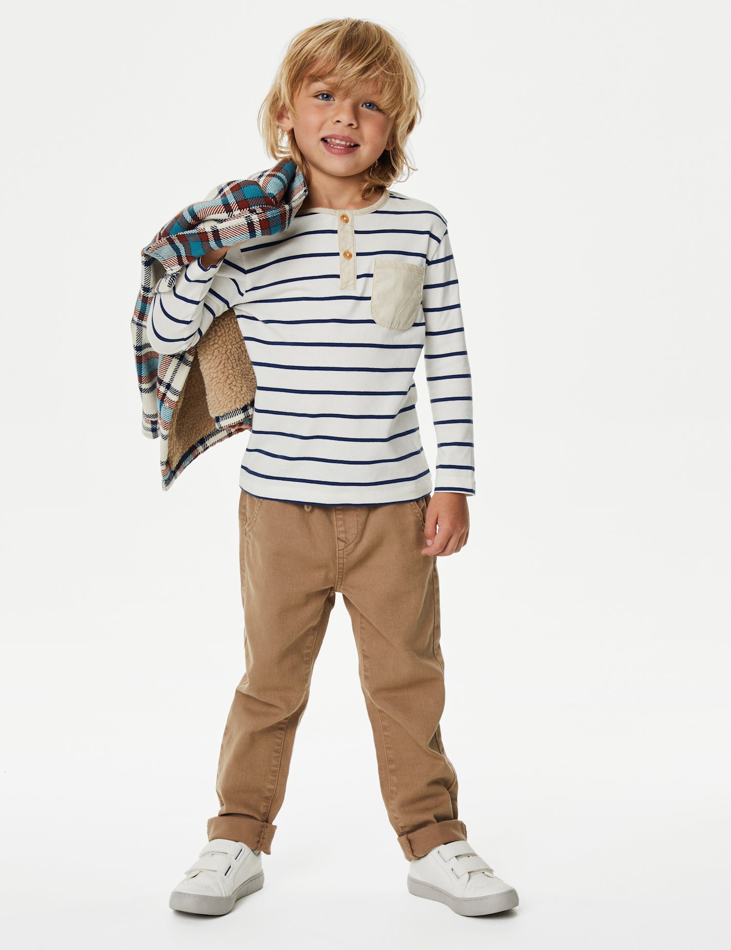 Pure Cotton Breton Striped Henley Top