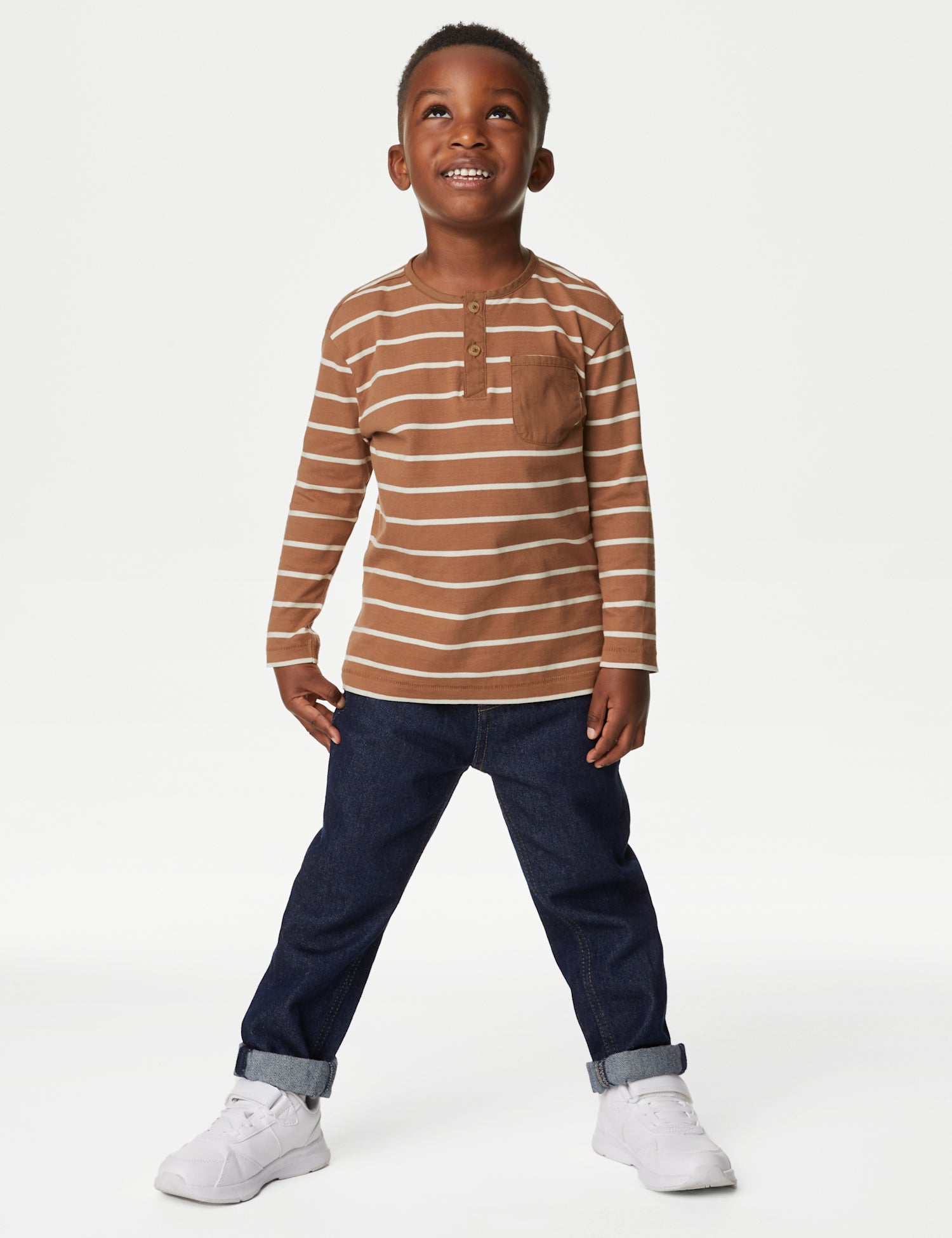Pure Cotton Breton Striped Henley Top