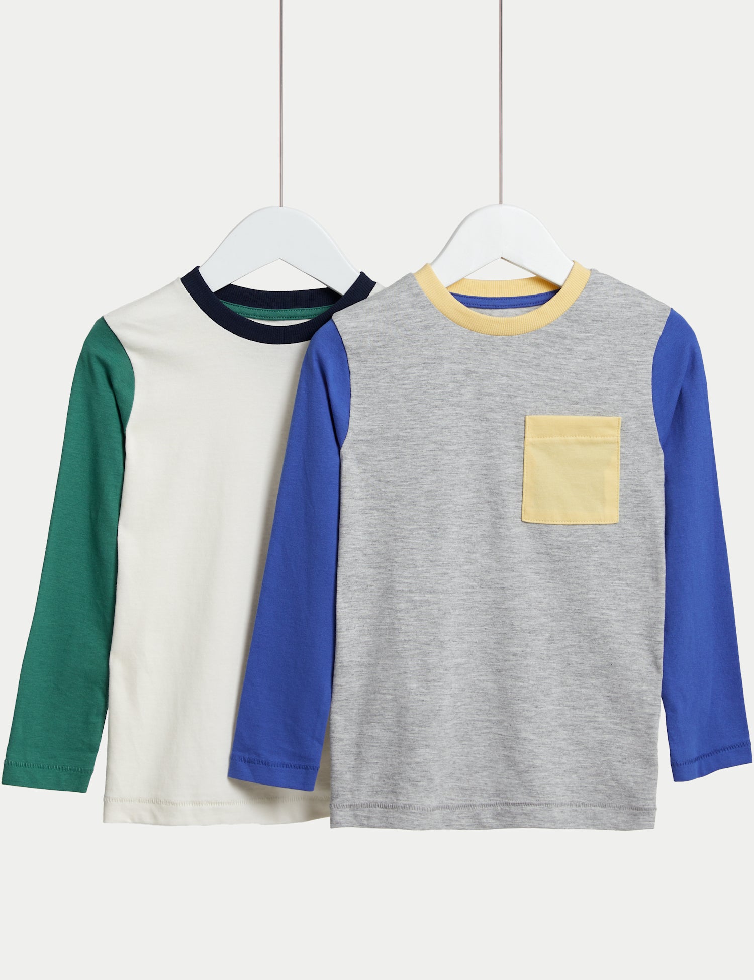2pk Cotton Rich Colourblock Tops