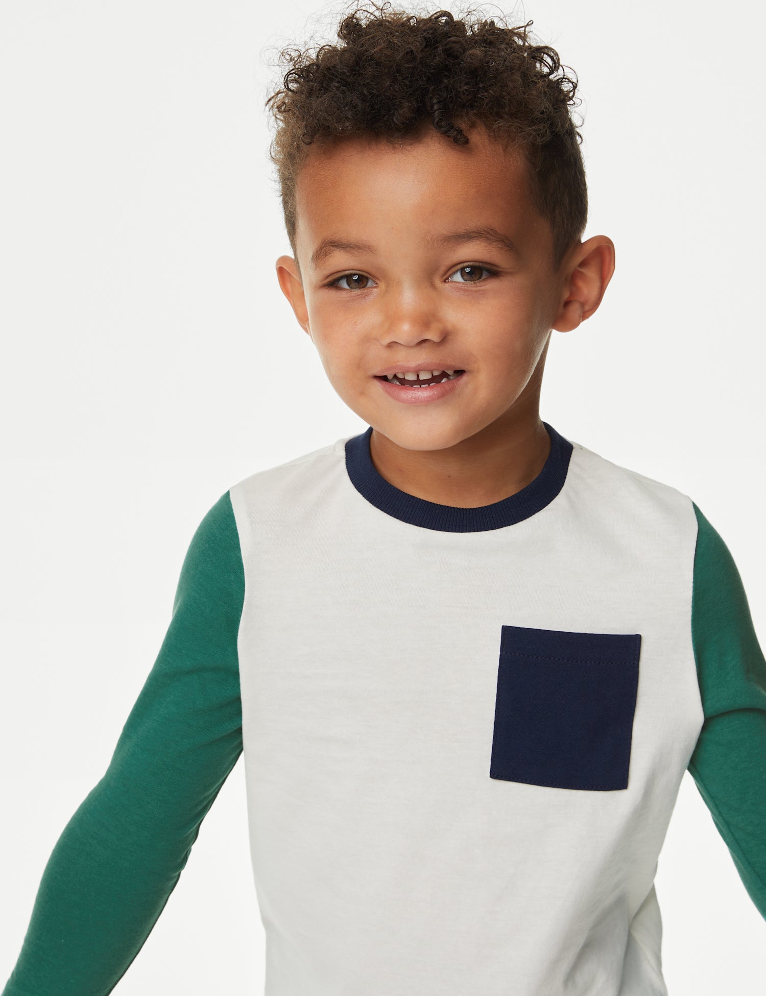 2pk Cotton Rich Colourblock Tops