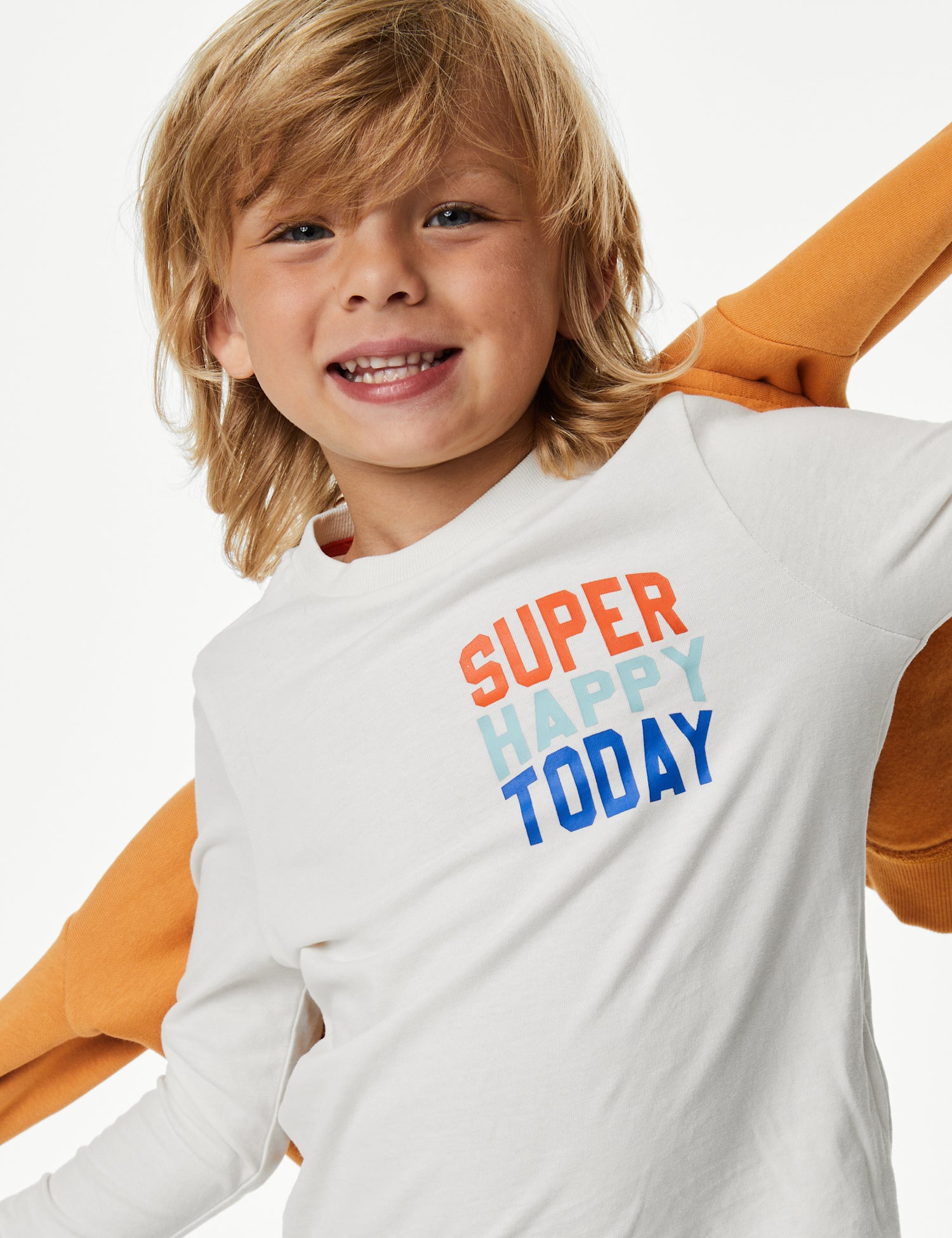 2pk Pure Cotton Happy Slogan & Plain Tops