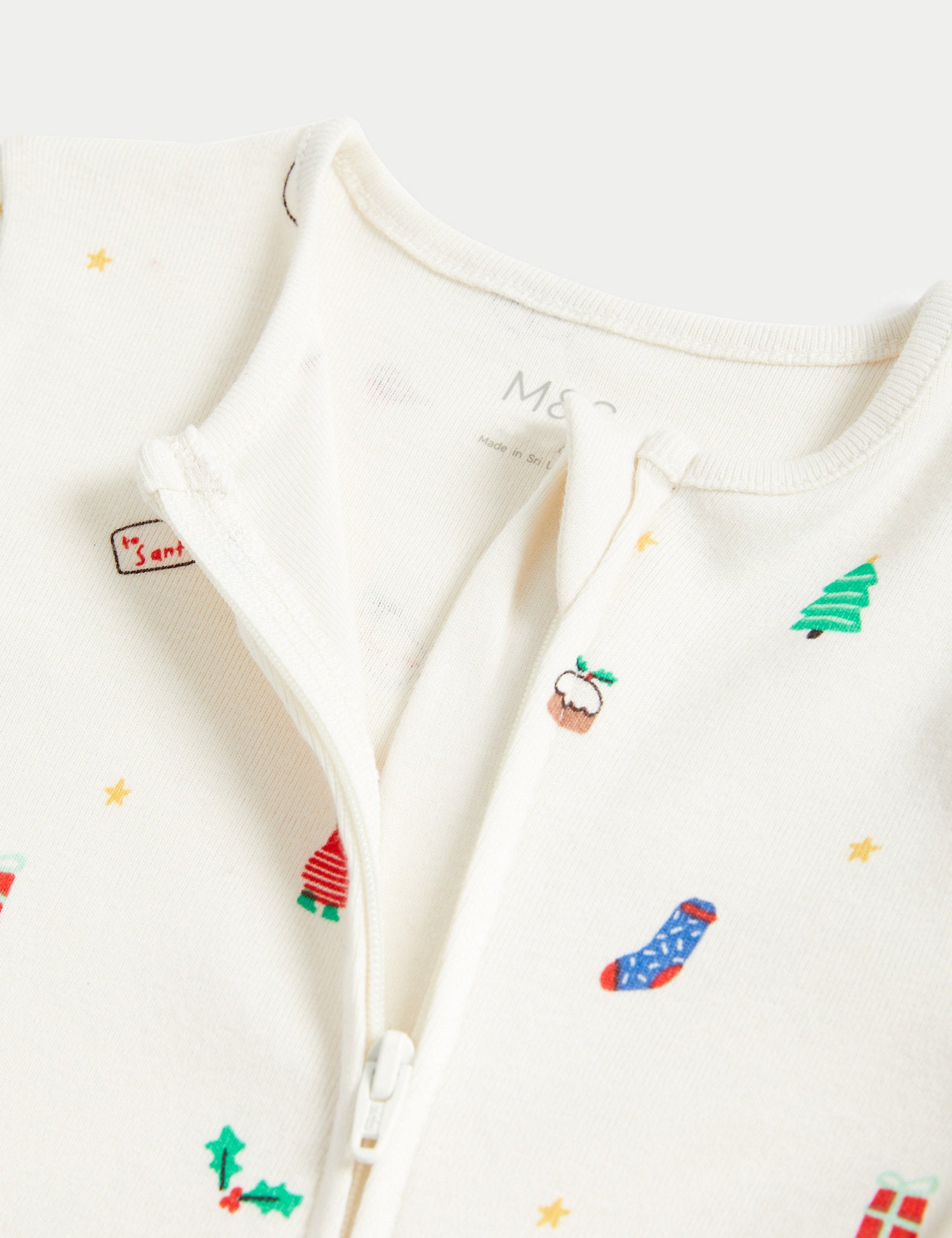 Pure Cotton Christmas Sleepsuit