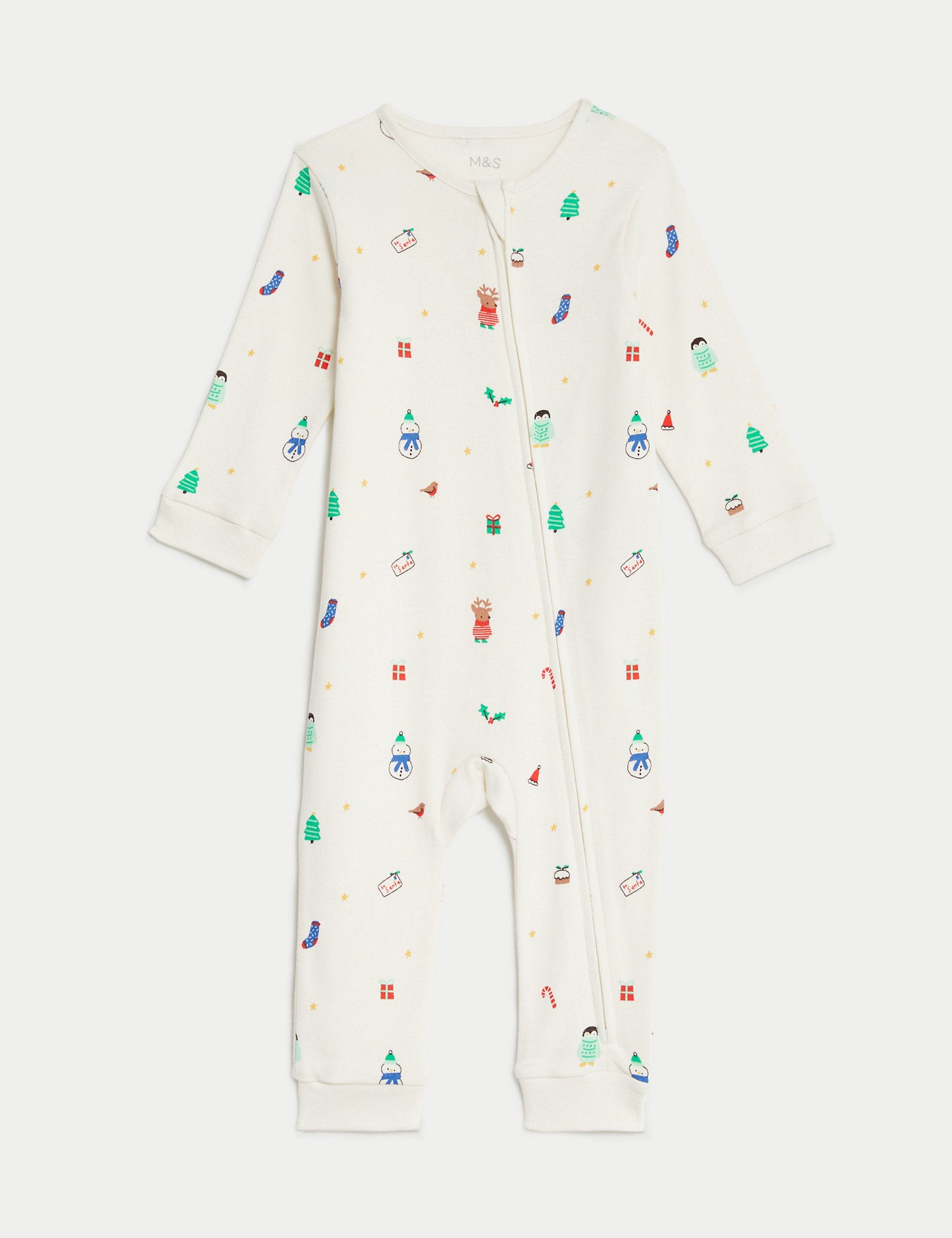 Pure Cotton Christmas Sleepsuit