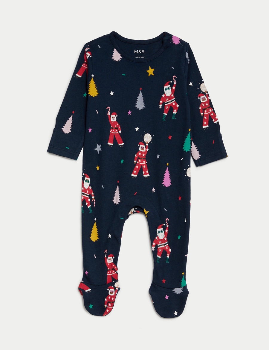 Kids' Disco Santa Family Christmas Sleepsuit