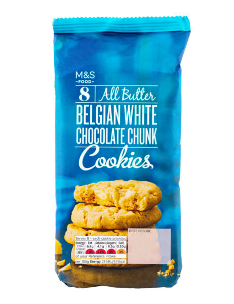 8 All Butter Belgian White Chocolate Chunk Cookies