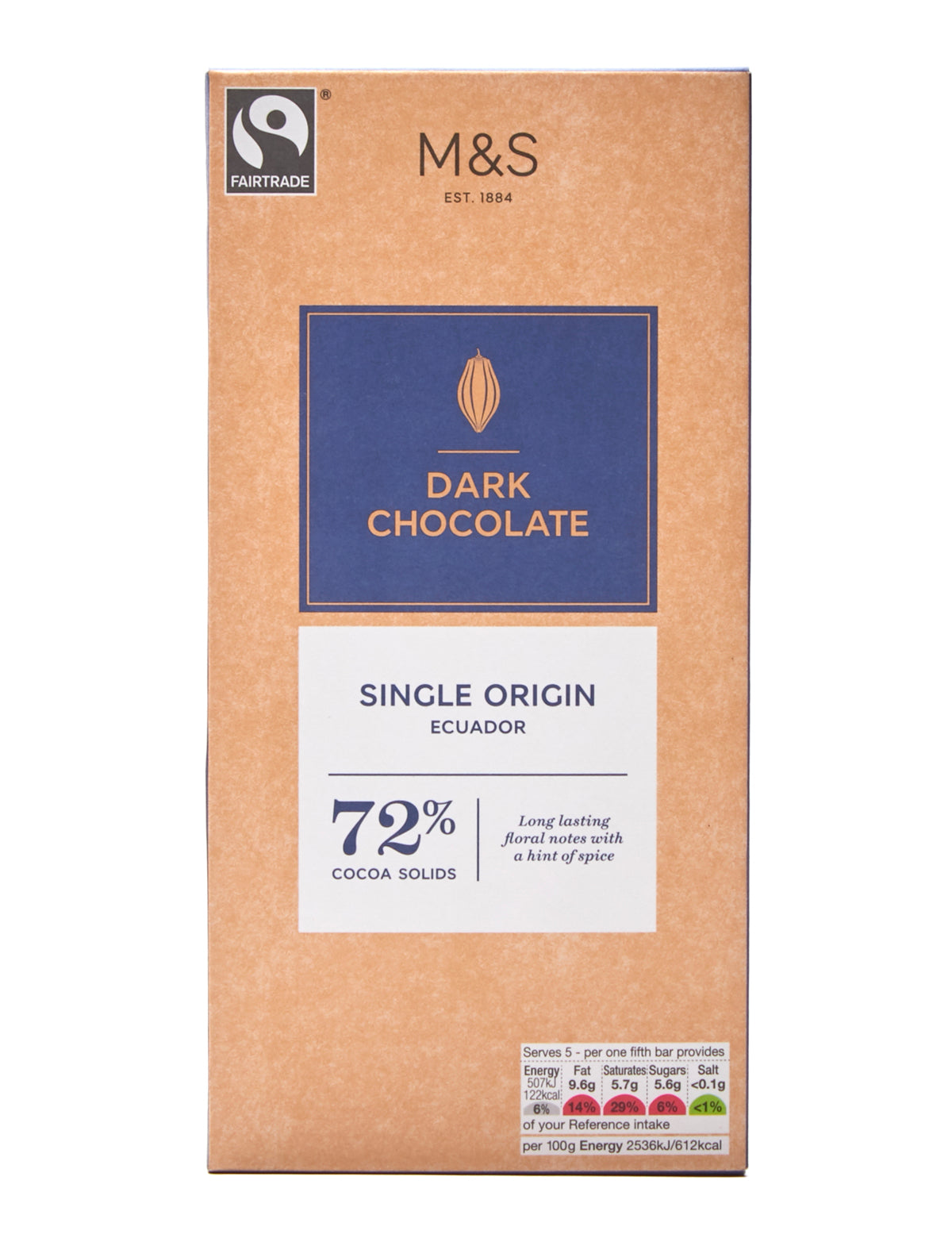 Dark Chocolate 72% Single Origin Ecuador