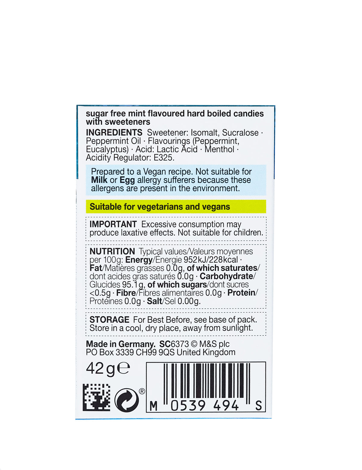 Sugar Free Clear Mint Drops