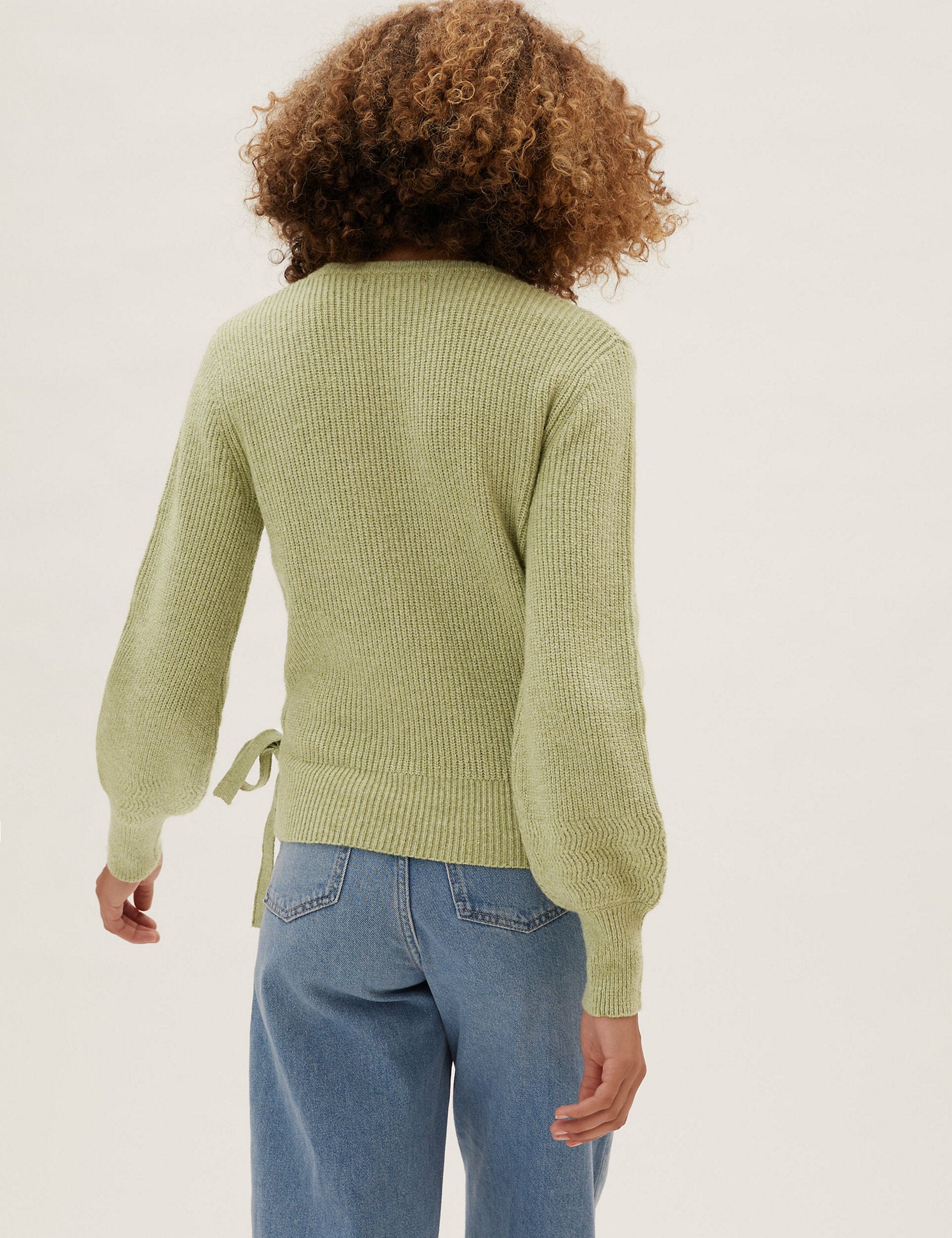 Cotton V-Neck Wrap Jumper