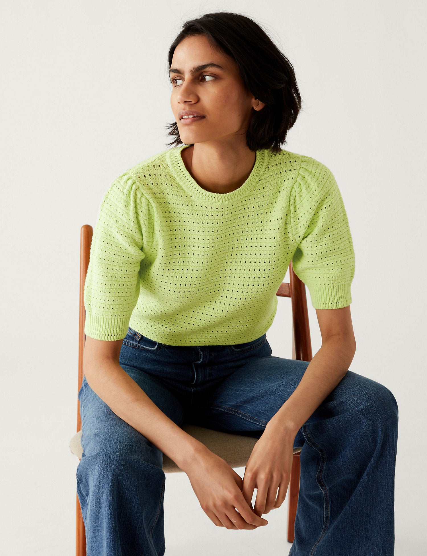 Cotton Rich Textured Knitted Top