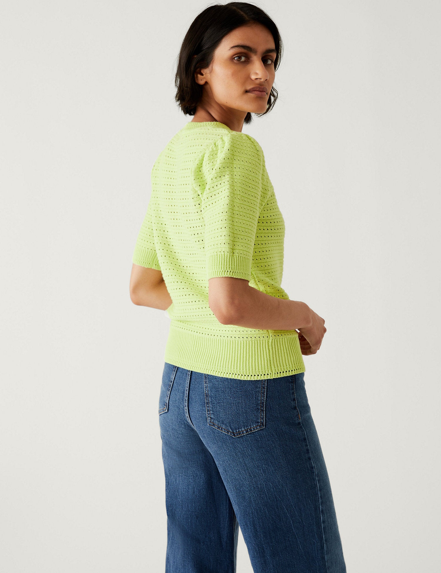 Cotton Rich Textured Knitted Top