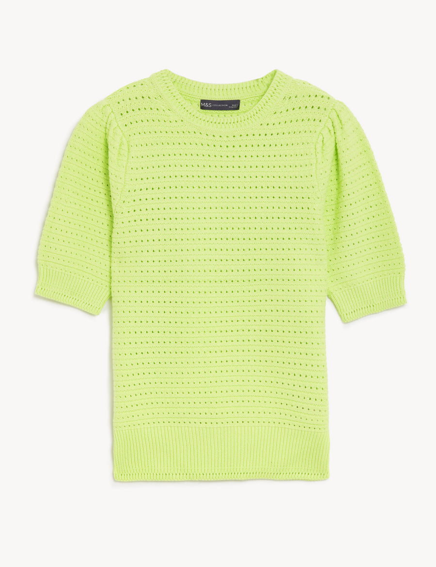 Cotton Rich Textured Knitted Top