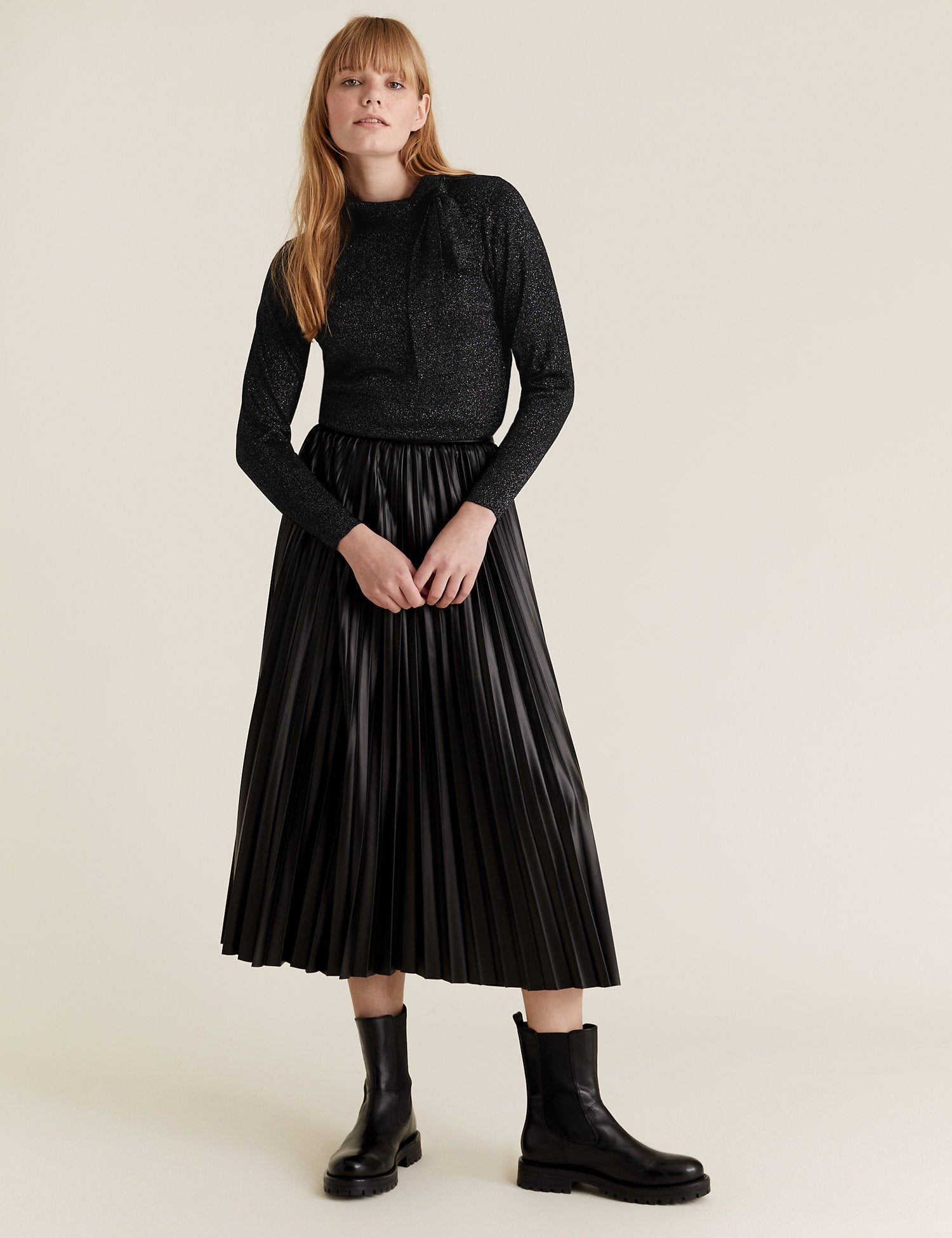 Sparkly Tie Neck Jumper