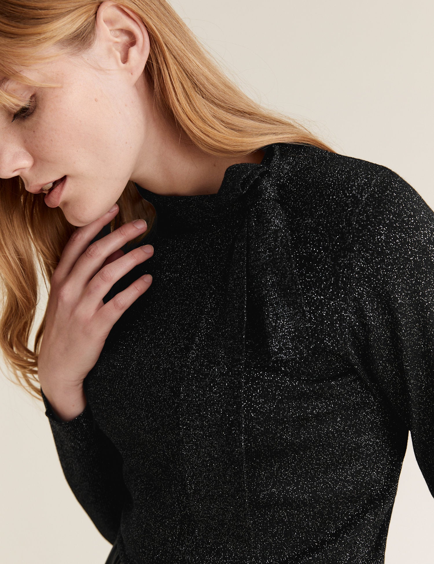 Sparkly Tie Neck Jumper