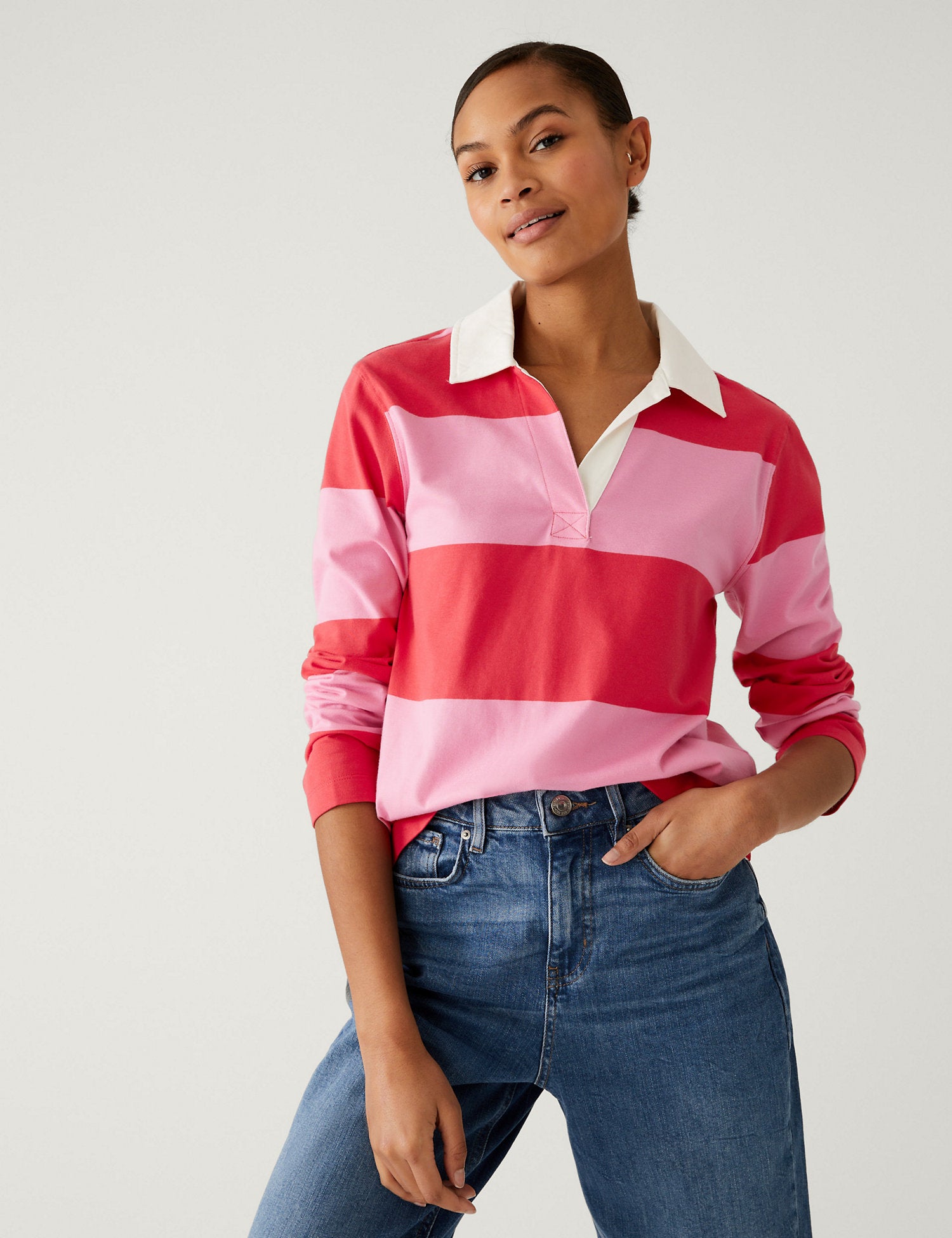 Pure Cotton Striped Rugby Top