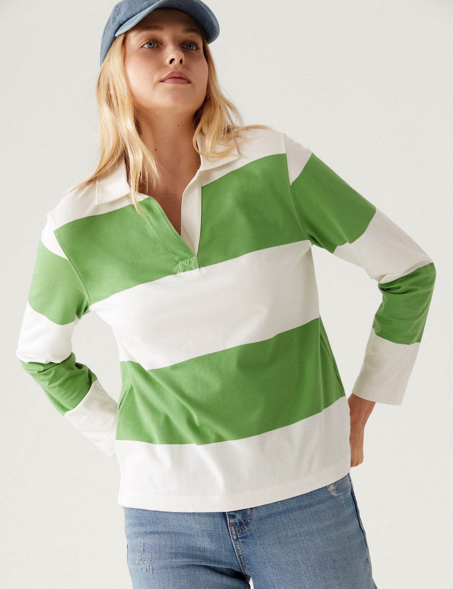 Pure Cotton Striped Rugby Top