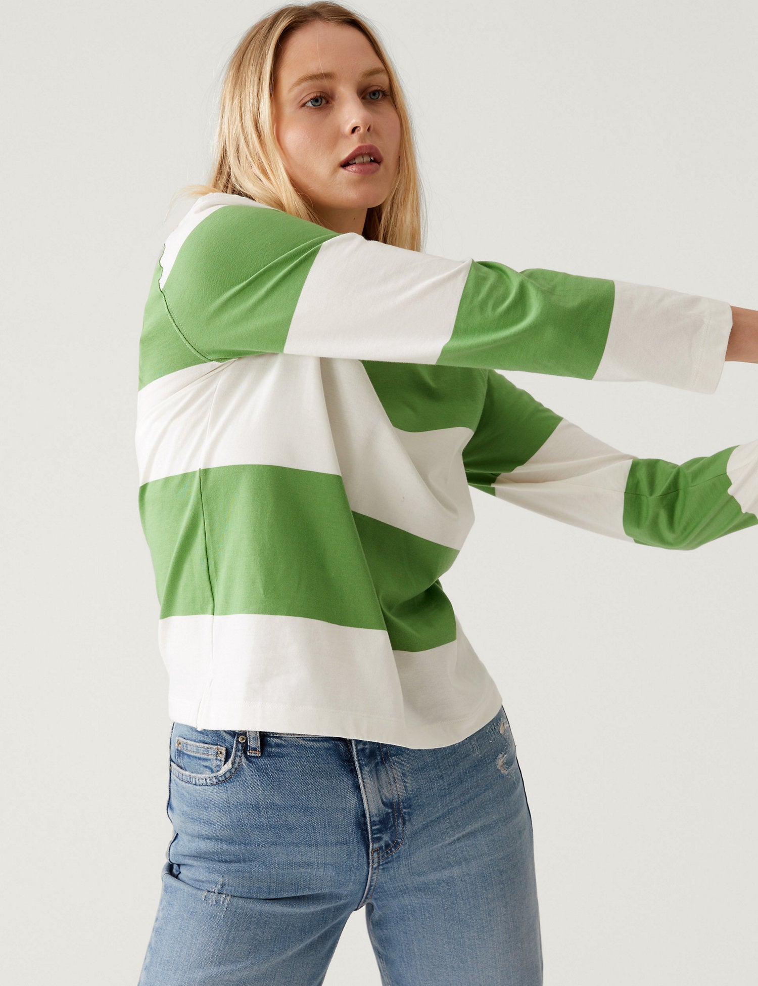 Pure Cotton Striped Rugby Top