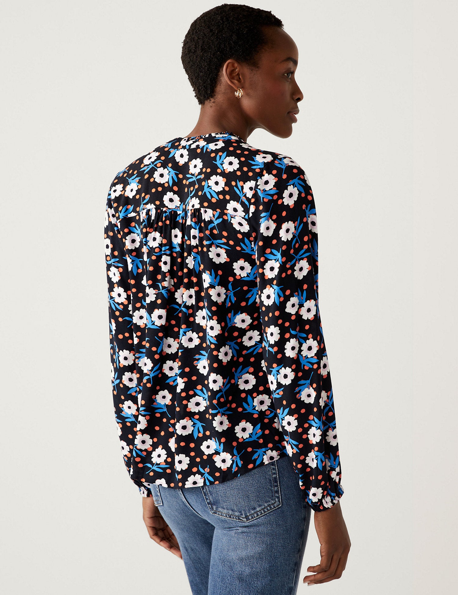 Printed Regular Fit Long Sleeve Blouse
