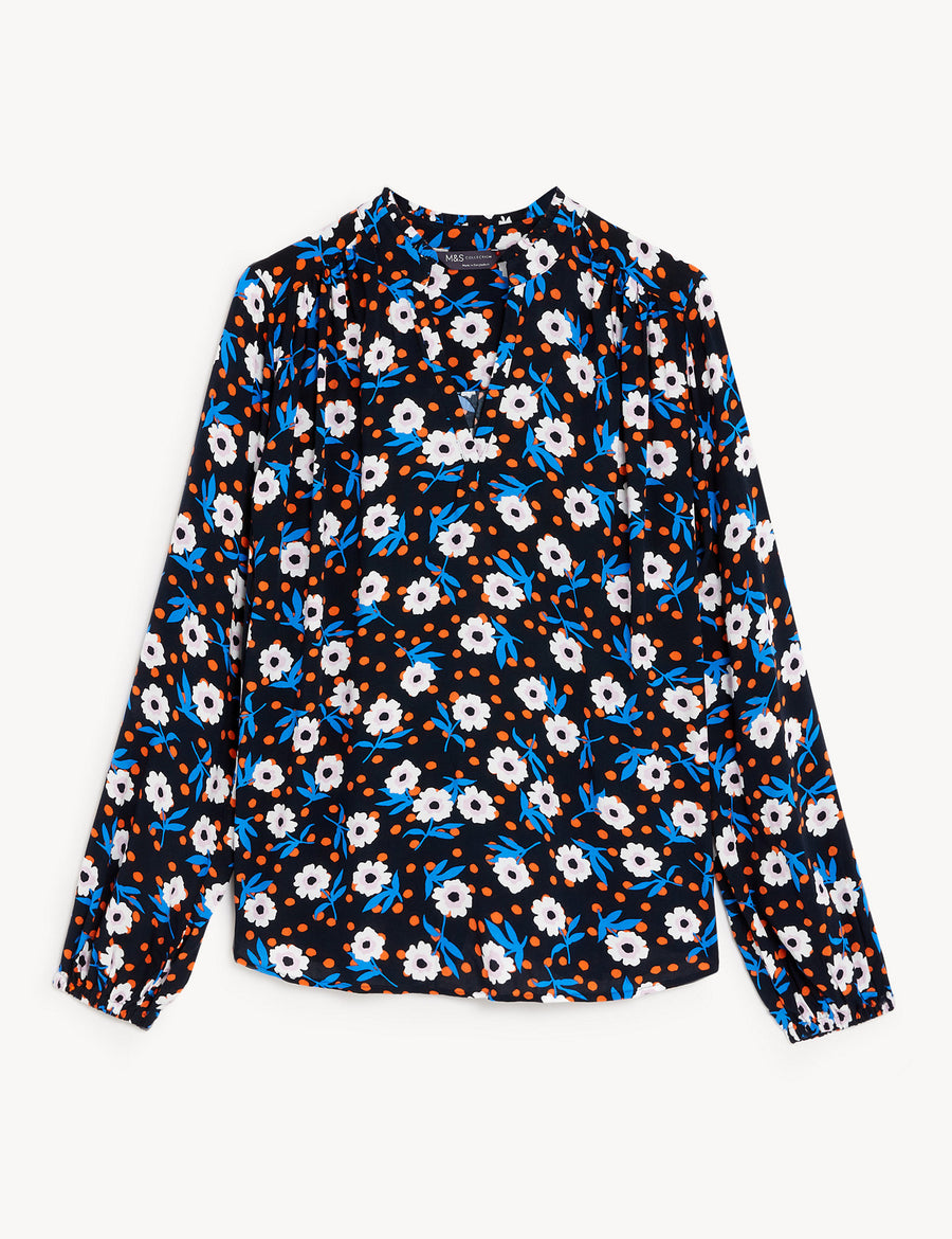 Printed Regular Fit Long Sleeve Blouse