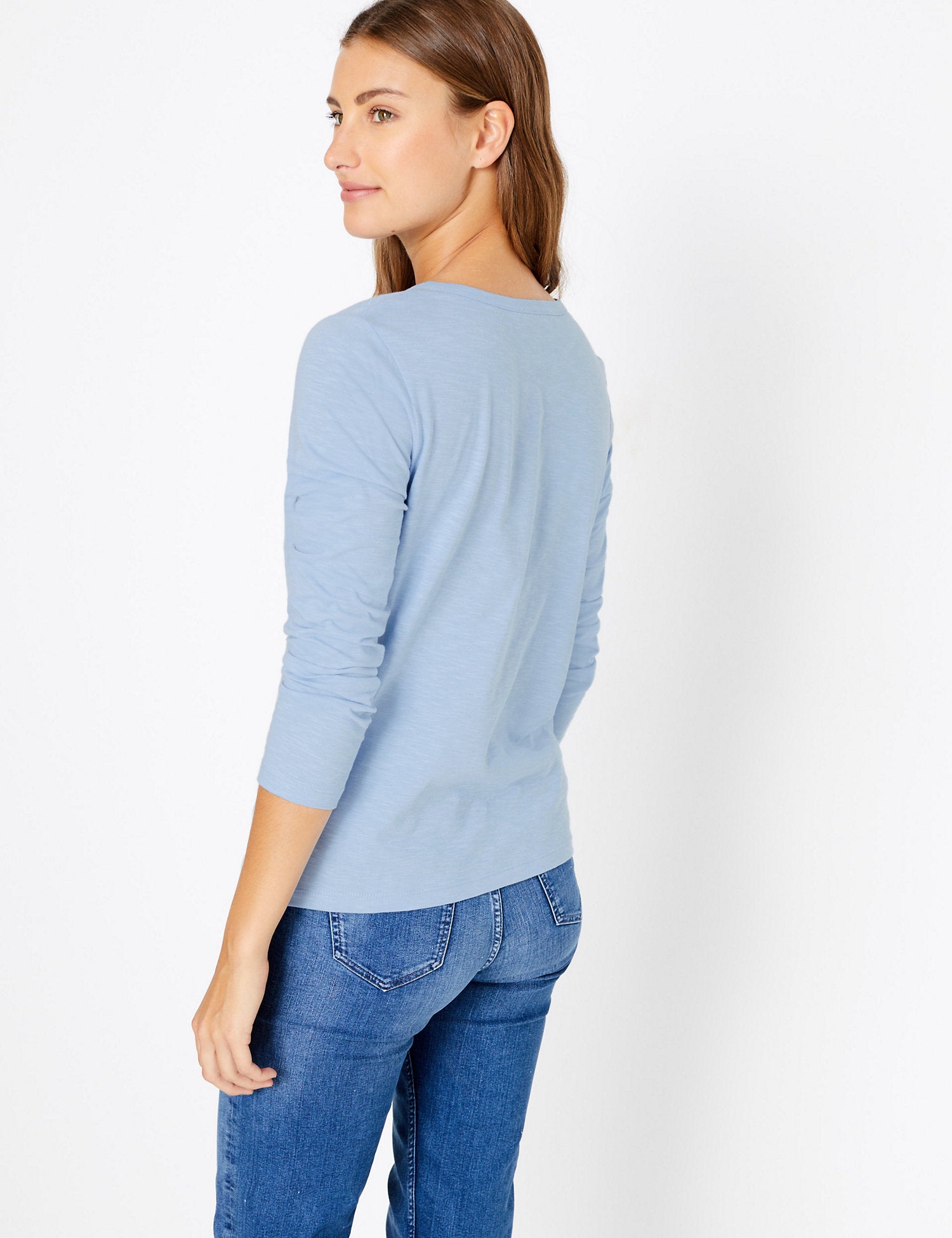 Pure Cotton Straight Fit Henley Top