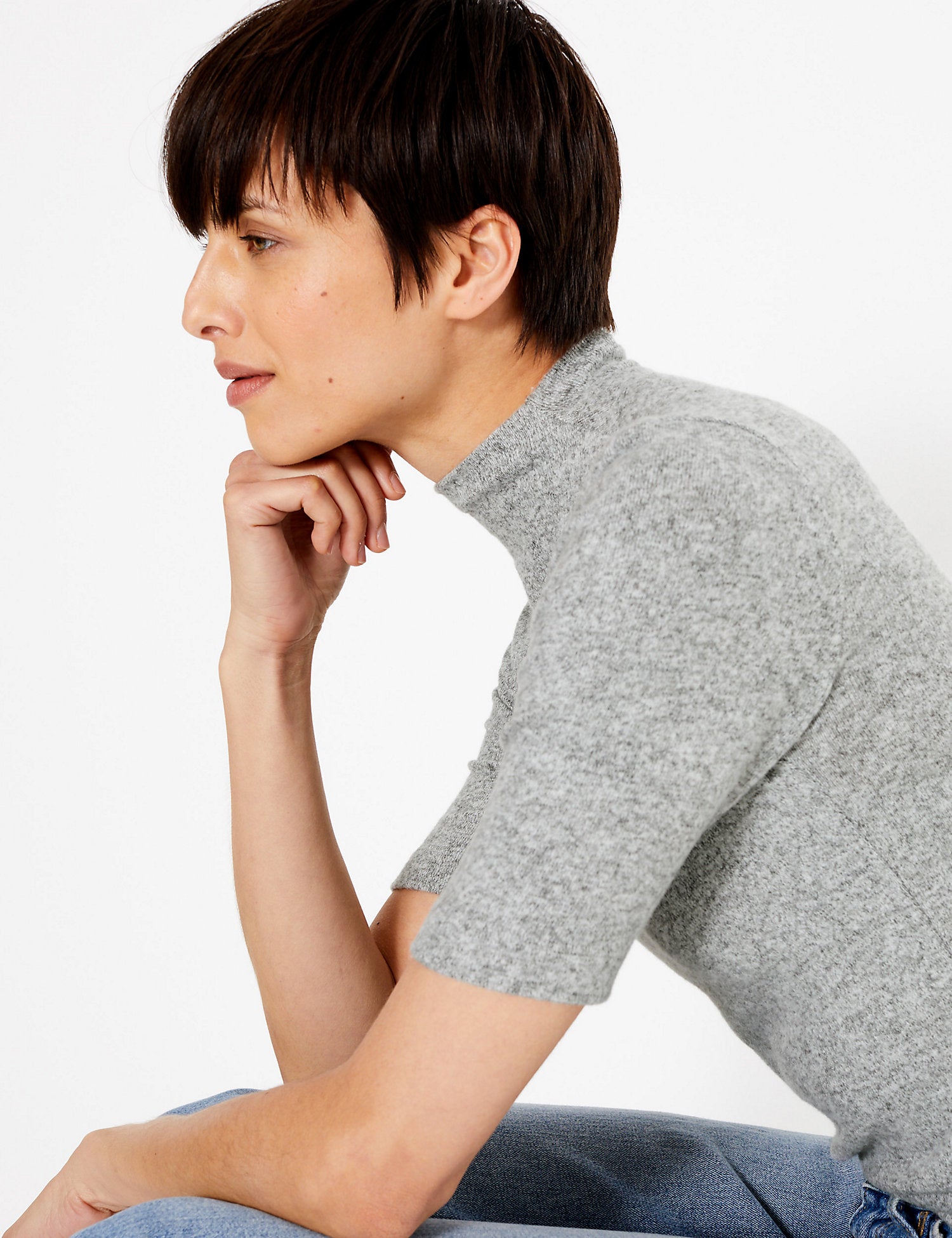 Textured Cosy Short Sleeve Top