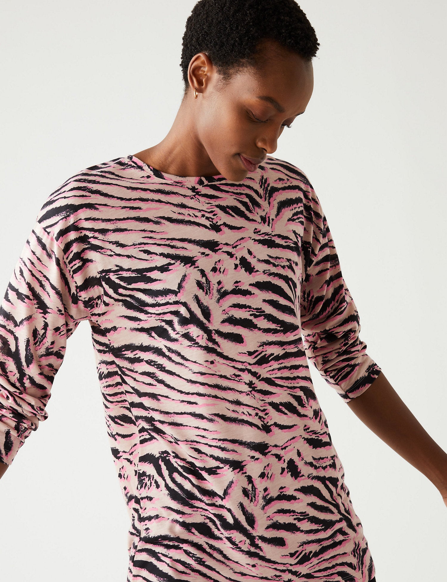 Printed Relaxed Longline Top