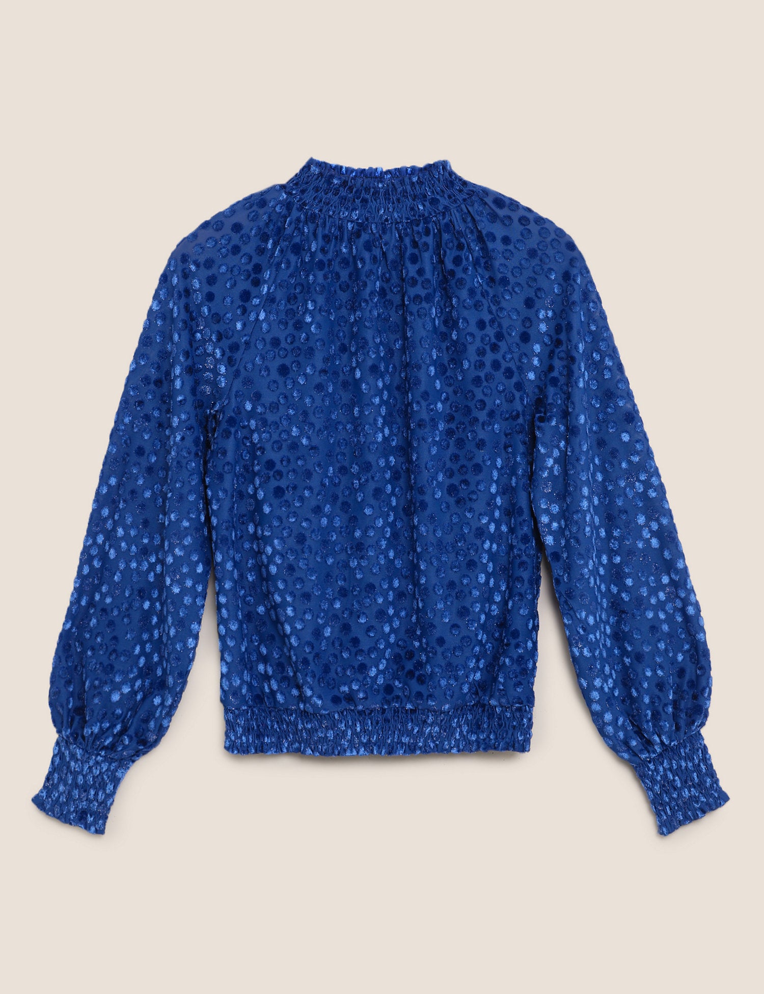 Devore Polka Dot High Neck Relaxed Top