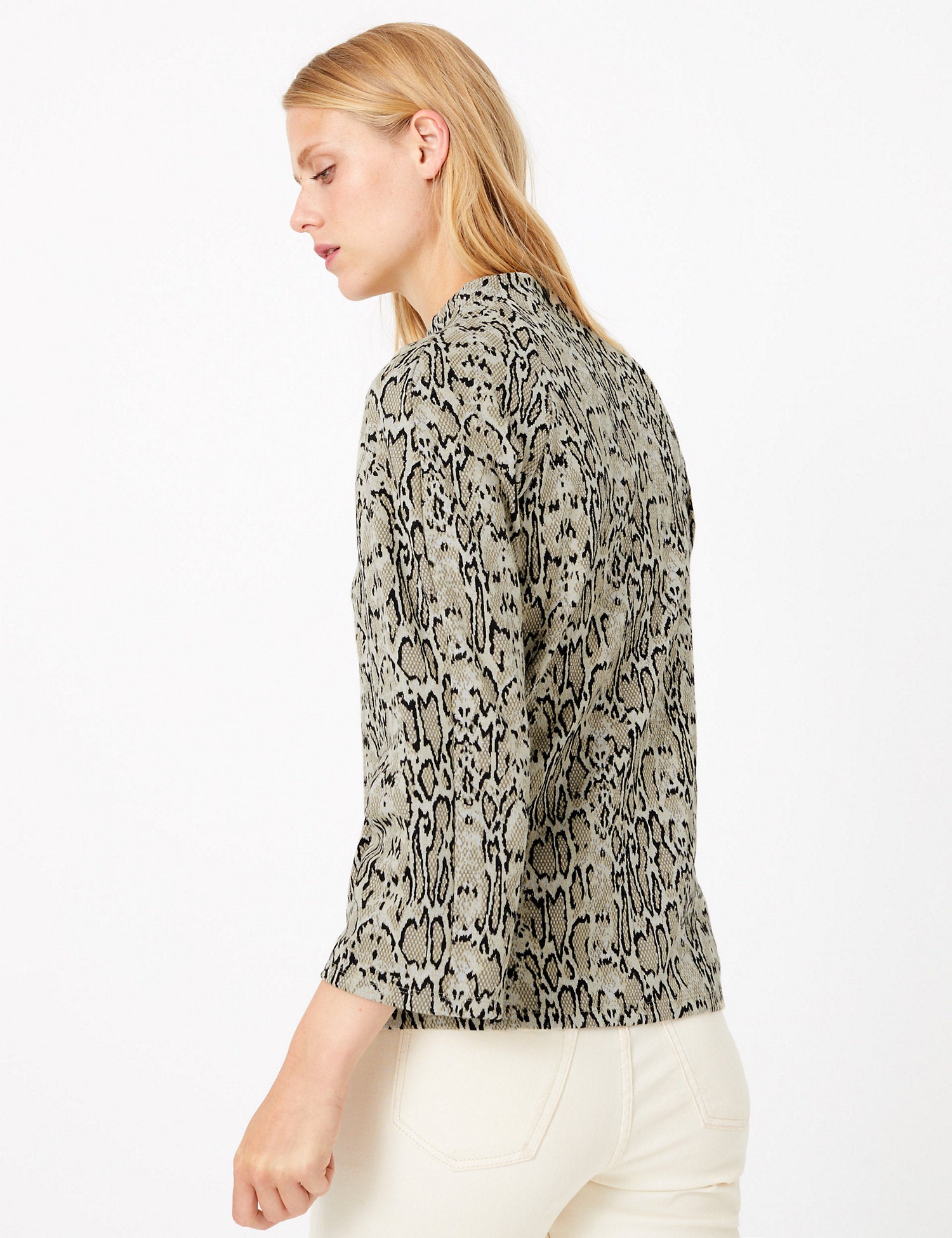 Animal Print 3/4 Sleeve Sweatshirt