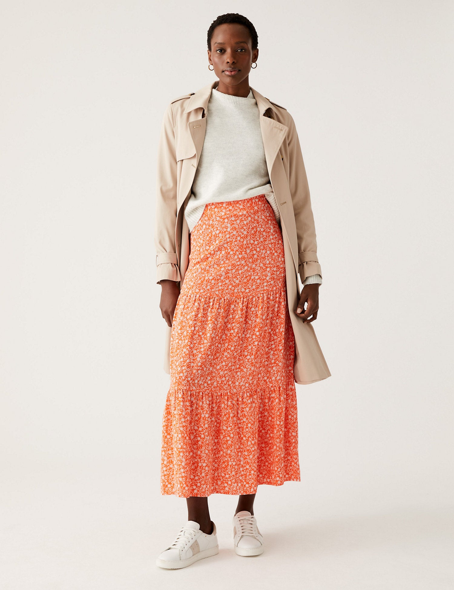 Floral Maxi Tiered Skirt