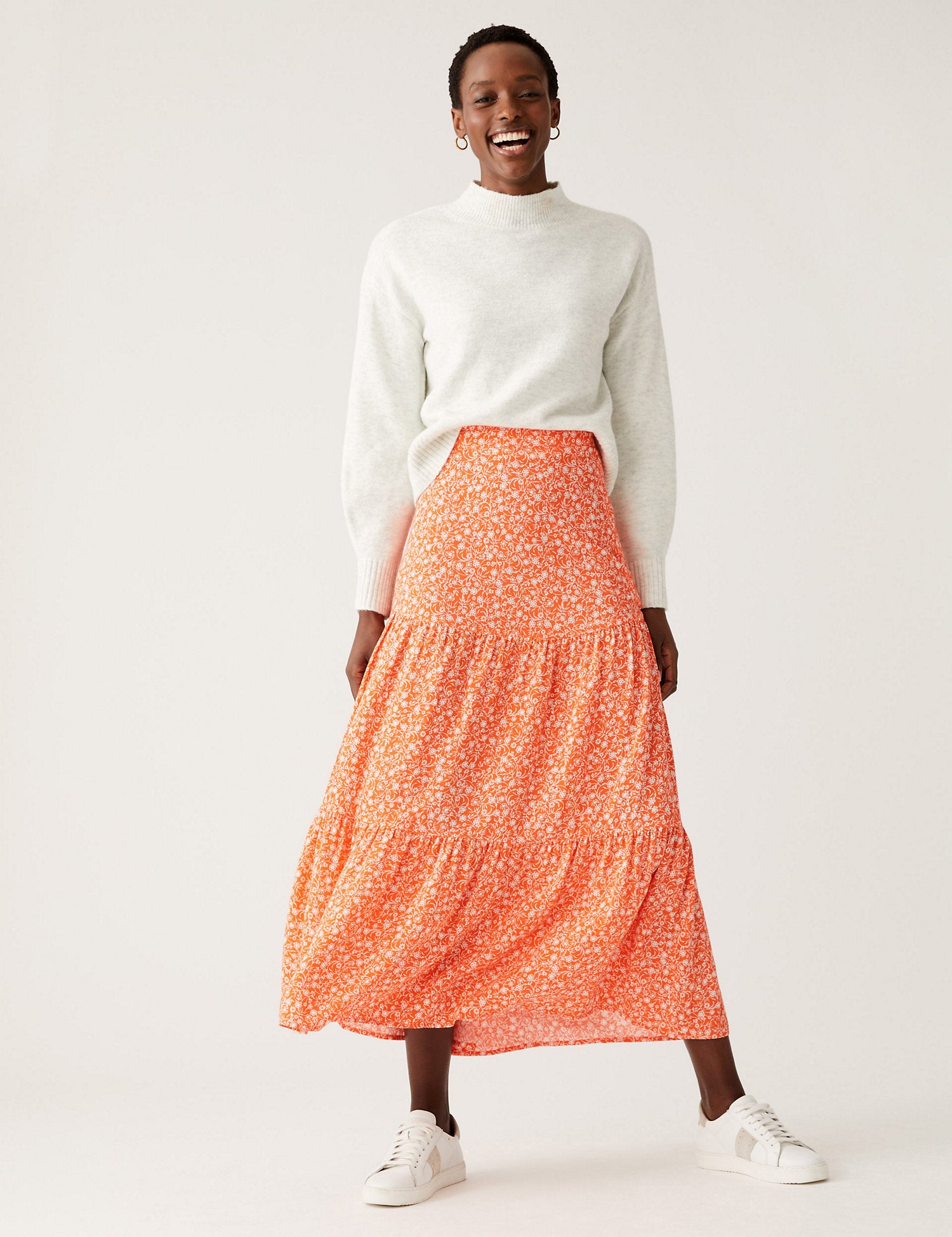 Floral Maxi Tiered Skirt